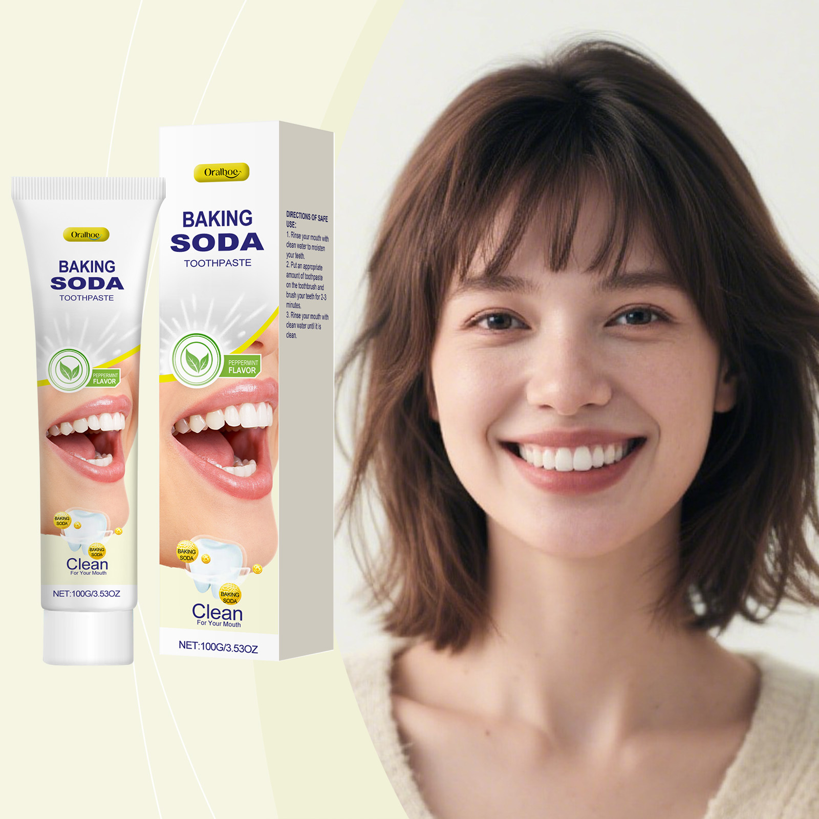 Teeth Whitening With Baking Soda - 100g Oralhoe Baking Soda Whitening Toothpaste