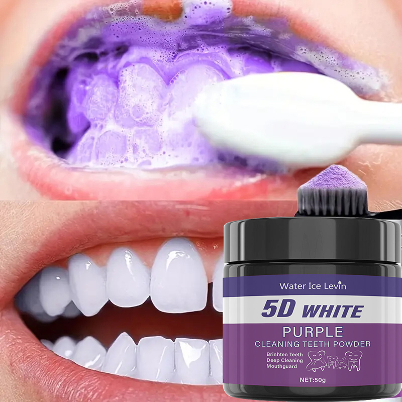5D White Teeth Powder. Purple  - đánh giá và giá Teeth Whitening With Baking Soda