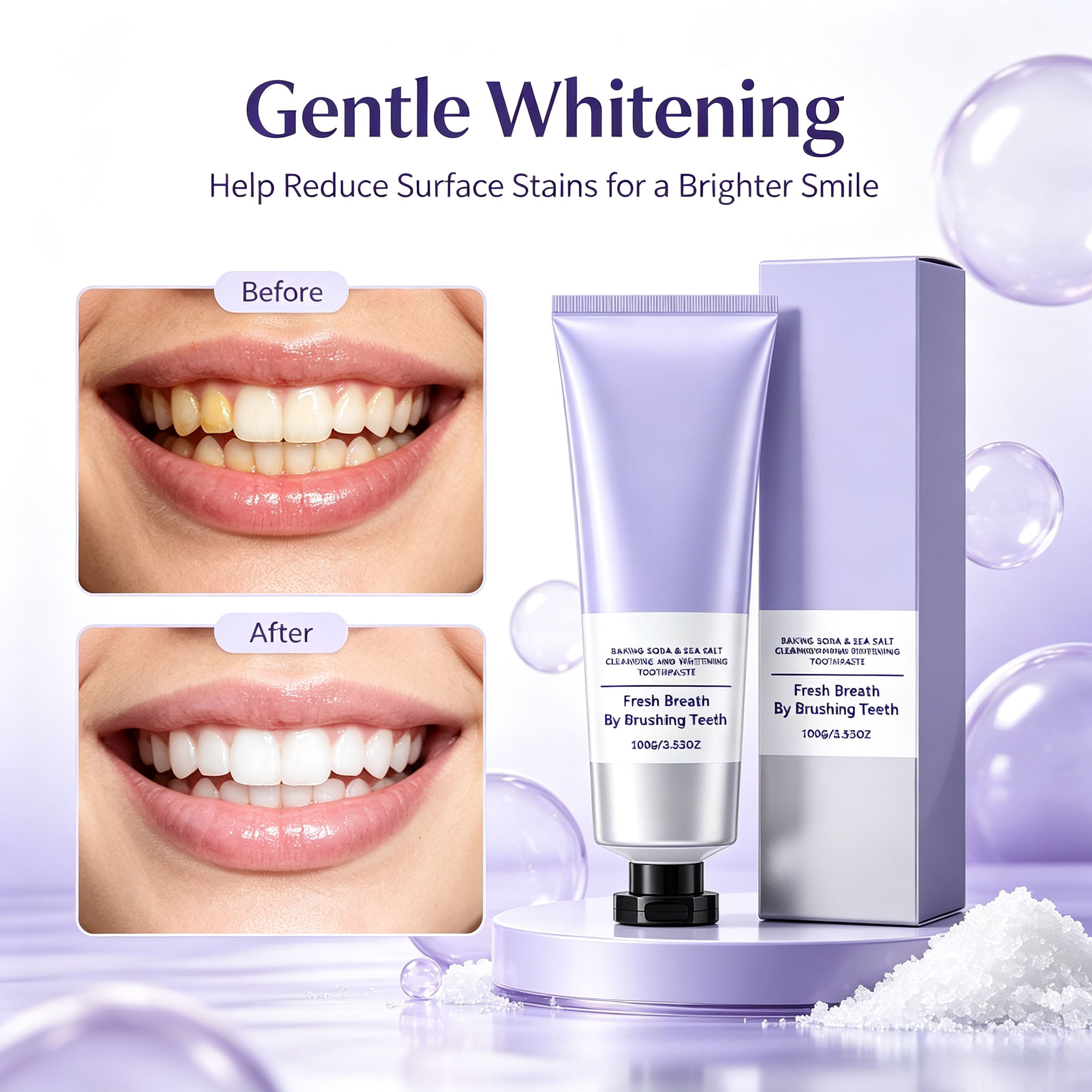 Baking Soda & Sea Salt Toothpa - đánh giá và giá Teeth Whitening With Baking Soda