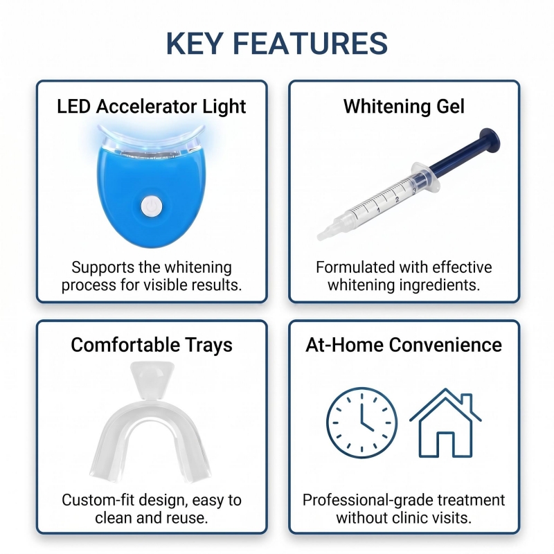 Portable Tooth Bleaching Kit S - đánh giá và giá Teeth Whitening Kit With Light